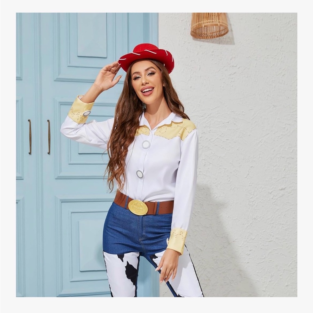 Jessie Cowgirl Costume Shirt and red hat